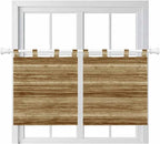 Vintage Western Kitchen Curtains 24 Inch Length, Small Window Curtains Tab Top, Rustic Farmhouse Wooden Grain Barn Door Light Filtering Short Window Treatments Tier Drapes 27.5"x24" 2 Panel