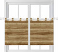 Vintage Western Kitchen Curtains 36 Inch Length, Small Window Curtains Tab Top, Rustic Farmhouse Wooden Grain Barn Door Light Filtering Short Window Treatments Tier Drapes 27.5"x36" 2 Panel