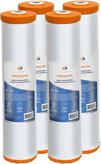 Aquaboon 20 x 4.5 Iron & Manganese Water Filter Cartridge – Reduces Iron & Manganese – Compatible with Whole House Systems, Well Water – Fits All 20”x4.5” Standard Housings - 4 Pack