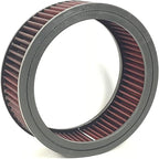 Round Washable Air Filter Cleaner Red Element Replacement Filter Flow Kit (9" X 2")
