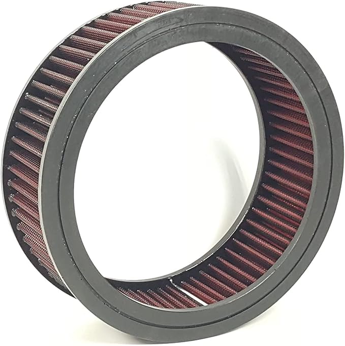 Round Washable Air Filter Cleaner Red Element Replacement Filter Flow Kit (9" X 3")