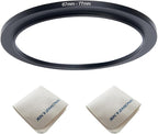 67mm Lens to 77mm Camera Lens Adapter 67mm to 77mm Step Up Ring Adapter Ring for All Brands of UV ND CPL, with Premium Lens Wiping Cloth 2 Pack (67mm-77mm)