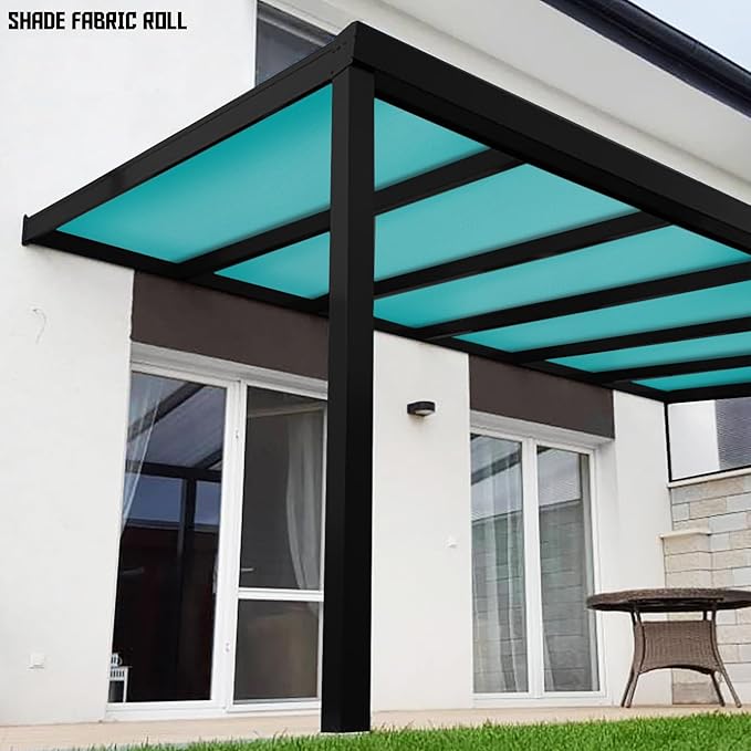 TANG Sun Shade Fabric Roll 8'x62' Shade Cloth for Garden Turquoise Green HDPE Mesh Shading Pergola Cover Replacement Canopy, 95% Blockage Sunshades for Outdoor Patio Backyard Plant