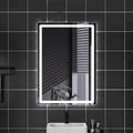 500 X800 mm Illuminated Backlit LED Bathroom Mirror, Wall Mounted Multifunction Bathroom Vanity Mirror with Lights and Demister Pad, Energy-Saving Illuminated Smart Mirror