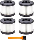 Vacuum Dry Filter 4Pack 49-90-0160,Compatible For Milwaukee，49-90-0160 0882-20 M18 Compact Vacuum With 1 Cleaning Brush
