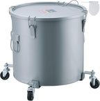 VEVOR Fryer Grease Bucket, 16 Gal Oil Disposal Caddy with Caster Base, Carbon Steel Rust-Proof Coating, Oil Transport Container with Lid, Lock Clips, Filter Bag for Hot Cooking Oil Filtering