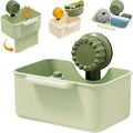 Kitchen Sink Strainer Drainer Basket with Suction Cup,Food Waste Filter Basket,Sponge Brush Holder for Kit-chen Home,Efficient Kitchen Waste Management (Green)