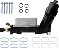 926-959 Aluminum Engine Oil Filter Housing Oil Cooler Kit with Gaskets & Sensors Compatible with 2011-2016 Chrysler Charger Challenger Journey Wrangler Ram Promaster 3.6L (black)