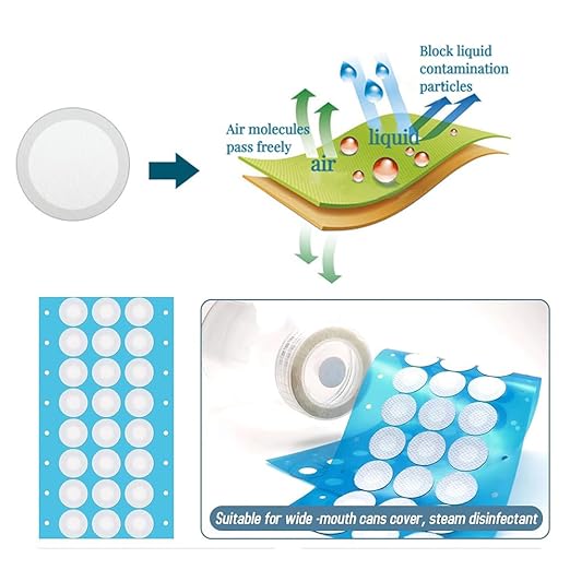 Synthetic Filter PaperStickers, 20 mm, 0.3 μm, Monotub Filter, Filter Discs Mycology - MonotubMushroom Fruiting Chamber Synthetic Filter Disc (90)