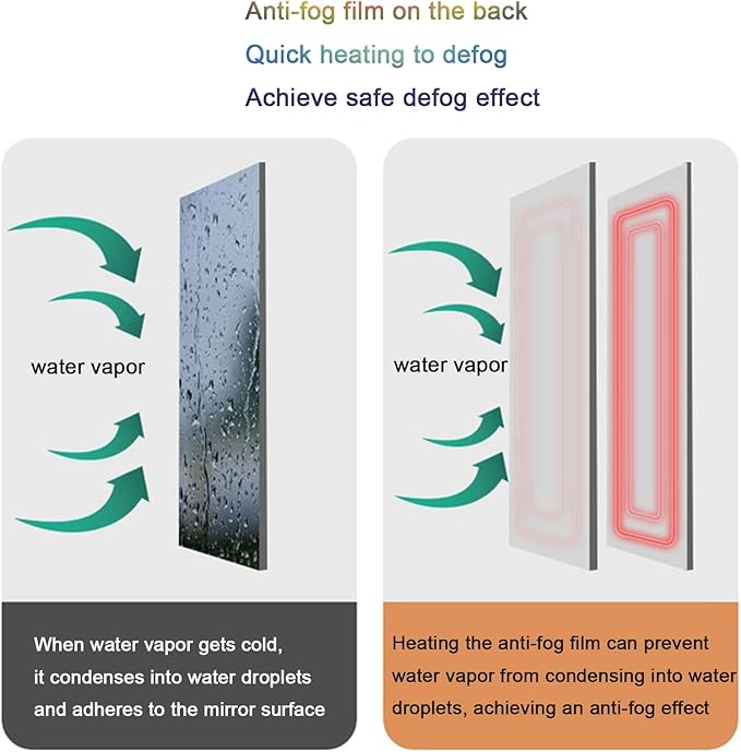 Smart Lighted Bathroom Mirror for Wall，Bathroom Mirror with LED Lights，Energy-Saving LED Smart Mirrors，LED Mirror for Bathroom，with Demister Pad and Smart Touch Switch(H70*W80cm/H27.6*W31.5IN)