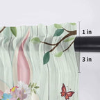 Easter Sheer Valances for Windows 60"x18", Light Filtering Kitchen Curtains Valance, Spring Watercolor Bunny Eggs Tulip Wooden Grain Teal Rod Pocket Chiffon Curtains for Living Room Bedroom Cafe