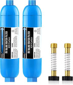 Lifefilter RV Inline Water Filter with Flexible Hose Protector, NSF Certified, Reduces Chlorine, Bad Taste, Odor for RVs and Marines, Drinking, Washing Filter, Dedicated for RVs, 2 Pack
