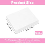 100 Pcs Nail Dust Collector Filter No-Spilling Filters Replacement Paper Disposable Dust Filters For Most Of Machine Vacuum Collector For Salon Nail Supplies Accessories(White)