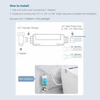 Bidet water filter for electronic bidet seats, Toilet water filter system, 1/2" Threads, 5pcs filters + 2pcs adapters, compatible with 1/2" 1/4" 3/8" Bidet water hose