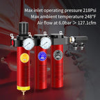 NANPU Z Series 3-Stage Air Filtration System - Sintered, Fine, & Charcoal Filters, 3/8" NPT Inlet, 1/4" NPT Outlet Module, 0-230 psi Gauge, 127 CFM @ 6 bar, Metal Housing, Heat Resistant to 248°F