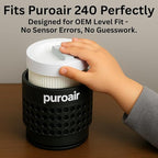 3-in-1 True Hepa Puroair 240 Replacement Filter with Activated Carbon for Puroair 240 - Traps 99.97% of Allergens, Dusts, Smoke, Odors, 2 Pack