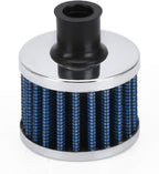 PTNHZ Universal 2 PCS 12mm Auto Cone Mini oil Air Intake Filter Crankcase Vent Valve Cover Breather Filter Flow Air Filters Blue