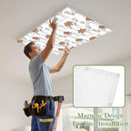 3 Pack Fluorescent Light Cover, Sand Camel Light Covers for Ceiling Lights, Vintage Farmhouse Desert Animals Camel Magnetic Lights Filters Ceiling Shade for Classroom/Office - 4 x 2 Feet