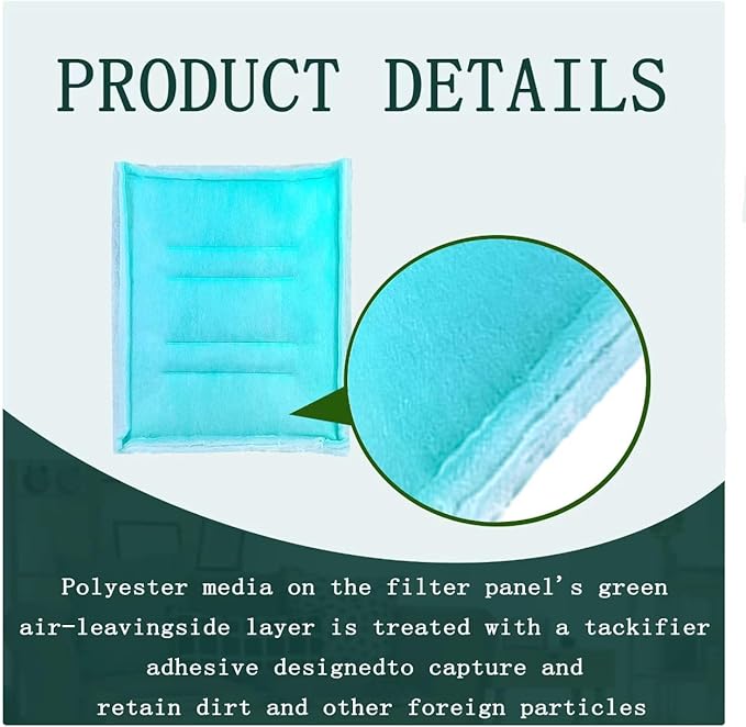 AUC Paint Booth Tacky Intake Filter Pad Series 55, 20" x 25" (20/case) Spray Booth Intake Filter with Internal Wire Support Frame
