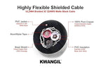 3C 22AWG AMSB Shielded Cable Wire (UL2464) - Highly Flexible Str TC, PVC Ins, OS+TC BRD, PVC JKT for CNC Machine, Stepper Motor, VFD Spindle (Matte Black 25FT)
