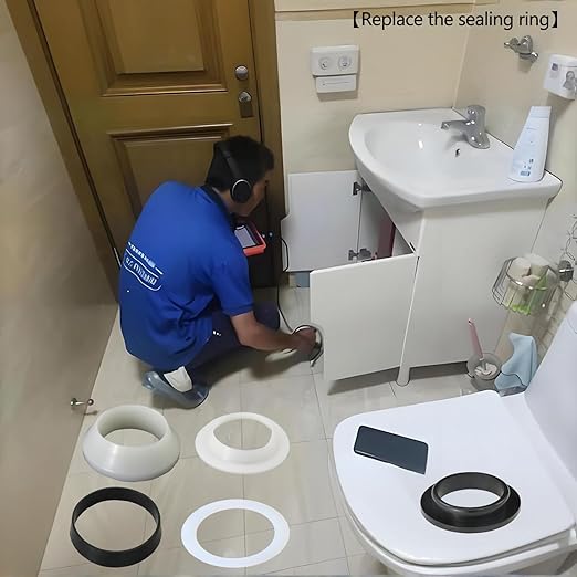 6PCS Bathroom Sink Filter Sealing Ring, Bathroom Drain Pipe Flat Silicone Gasket, Basin Waste Pipe 1.57-inch Drainage Pipe Odor Collector Siphon Pipe, 40mm Inclined Sliding Joint Gasket