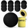 12 Pcs Charcoal Filters for Compost Bucket - 6.7 x 0.6 Compost Bin Filters Charcoal Set, Flexible and Easy to Cut Design, Strong Odor Absorption & Tear Resistance, Fits Most Kitchen Counter Bins