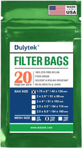 Dulytek Premium Nylon 20 Pcs Filter Bags, 100 Micron, 1.75" x 5", Double-Stitching, Zero Blowouts, Made in the USA