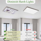 Fluorescent Light Covers for Ceiling Lights Lavender Flower Magnetic Light Filters 4 Pack 4x2 ft Watering Can Purple Old Postcard Wood Ceiling Lights Cover for Classroom Office School Drop Lamp Decor