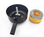 YXQ Filter Silencer 3/4PT 26mm Male Thread 5 inch Diameter Air Compressor Inlet Intake Sound Muffler + Air Filter Element