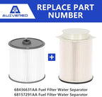 68436631AA and 68157291AA Fuel Filter Water Separator with Seals - Replacement for 2019-2024 Dodge Ram 2500 3500 4500 5500 6.7L Cummins Diesel