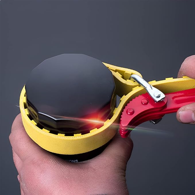 AUCELI Belt Type Oil Filter Wrench, Adjustable Strap and Steel Handle Removal Hand Tools Engine Box Motorcycle, Multi-Purpose Auto Car Repair Spanner, Extractor Tool for Oil Filter and Pipe