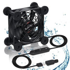 Quiet 80mm Fan with 10 Speed USB 5V DC 12V IPX5 Waterproof Cooling Fan for Tablet TV Receiver Router DVR Xbox Greenhouse Kennel Computer Cabinet Component Cooling