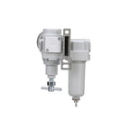 PneumaticPlus SAU220T-N02G-MEP Mini Compressed Air Filter Regulator Combo 1/4" NPT - T-Handle, Metal Bowl, Manual Drain, Bracket, Gauge