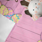 Pink Easter Curtain Valances for Windows, Kitchen Valance Window Treatment, Easter Bunny Eggs Spring Cartoon Farmhouse Wood Grain Light Filter Block Curtains for Bathroom/Bedroom/Living Room 42''x12''