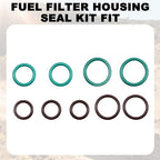 Fuel Filter Housing Seal Kit Fit for Ford Excursion F-250 F-350 F-450 F-550 Super Duty 2003-2007 Replace 904-535