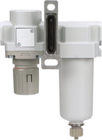 PneumaticPlus SAU420-N06G-MEP Compressed Air Filter Regulator Combo 3/4" NPT - Metal Bowl, Manual Drain, Bracket, Gauge
