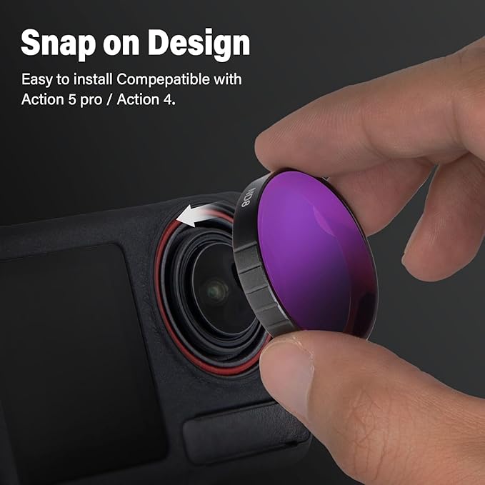 Walking Way Camera Lens Filters ND PL Set Compatible with DJI Osmo Action 4/5 Pro Accessories Kit, 4 Pack CPL ND8 ND16 ND32 Camera Lens Polarizing Neutral Density Filters Multicoated HD Optical Glass