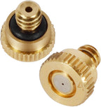 KUWAN 0.016" Orifice (0.4mm) Thread UNC 10/24 Brass Misting Nozzles Low Pressure Atomizing Misting Sprayer Water Hose Nozzle for Greenhouse, Landscaping, Outdoor Cooling Mister System (40PCS)