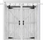 Farmhouse Wood Grain Bathroom Curtains 63 Inch Length, Window Curtains Tab Top, Vintage Country Barn Gate Grey Light Filtering Window Treatments Drapes 52"x63" 2 Panel