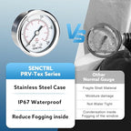 SENCTRL 200 Psi Pressure Gauge, 2" Dial Size, 1/4 NPT Back Mount, Waterproof, Stainless Steel Case, for Water Filter Pneumatic Regulator Air Compressor Tire Pressure Test