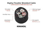 4C 18AWG AMSB Shielded Cable Wire (UL2464) - Highly Flexible Str TC, PVC Ins, OS+TC BRD, PVC JKT for CNC Machine, Stepper Motor, VFD Spindle (Matte Black 25FT)