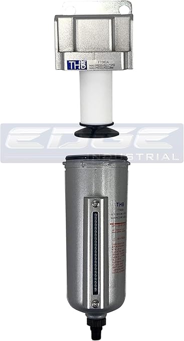3/4" NPT Industrial Particulate Filter, Removes Water, Moisture, Debris from Compressed Air Lines, 5oz Bowl (175 PSI Max)