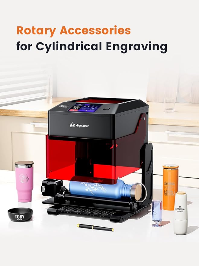 AlgoLaser 10W Portable Laser Engraver Machine: Smart Laser Engraver/Cutter with 3.5" Touchscreen & 2.0 AlgoOS System - Hand Draw/Wireless Transmission/Offline - Laser Engraving for Wood,Metal,Glass