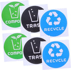 6pcs Decorative Waste Sorting Stickers for Trash Bins Easy to Apply Labels for and Office Settings
