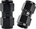 EVIL ENERGY 12AN Female to 12AN Female Straight Swivel Coupler Union Fitting Adapter Aluminum Black 2PCS