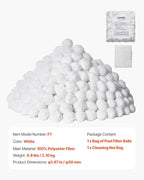 VEVOR Pool Filter Balls for Sand Filter, 4.6 lbs, Filter Balls Replace Pool Filter Sand, Reusable Polyester Fiber Filter Media Balls with Wash Bag, for Swimming Pool Above Ground Pool Aquarium Tank