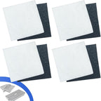 Replacement Filter Pads for Pondmaster 1000 & 2000 Polyester & Carbon Filtration Pads Compatible with Danner 12202, 12"x12" Reusable Pond and Aquarium Filter Pads for Clear, Healthy Water, 4-Pcs