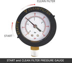 190058 Pressure Gauge 0-60 PSI with 1/4” NPT Bottom Mount Replacement for Pool and Spa Valve Filter