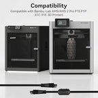 1.5M 6Pin AMS Extension Cable, 24AWG Copper Core Extension with Magnetic Ring Filter Compatible with Bambu Lab X1C/X1/X1E/P1P/P1S AMS-Lite 3D Printers(Not for A1/A1 MINI AMS Series)