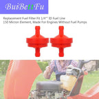 298090 394358 Lawn Mower 1/4" Inline Gas Fuel Filter for B & S BS 394358S 5098K AM38708 7-6572 1/4" Inline Gas 75 Micron Assembly (2/Pack)